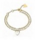 Pulsera Mujer Guess de 19 cm en acero inox. dorado con cristales.