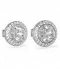 Pendientes Mujer Guess de 1 cm. en acero inox. con piedras.