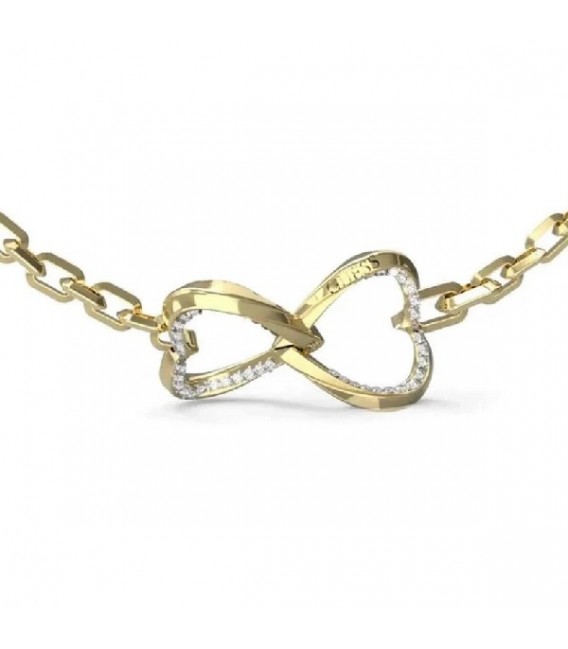 Collar Mujer Guess corazones con cadena de 48 cm. en acero inox con piedras.