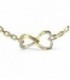 Collar Mujer Guess corazones con cadena de 48 cm. en acero inox con piedras.