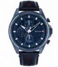 Reloj Hombre Tommy Hilfiger multifunción de 44 mm. con correa de piel genuina.