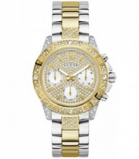 Reloj Mujer Guess multifunción de 40 mm. con piedras y correa de eslabones.