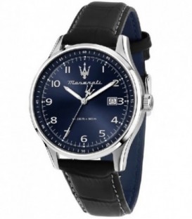 Reloj Hombre Maserati cuarzo de 42 mm. con correa de piel genuina.