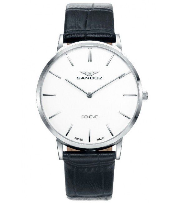 Reloj Hombre Sandoz Suizo de 40 mm. con pulsera de piel genuina.