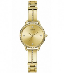 Reloj Mujer Guess de 30 mm en acero inoxidable dorado con piedras.