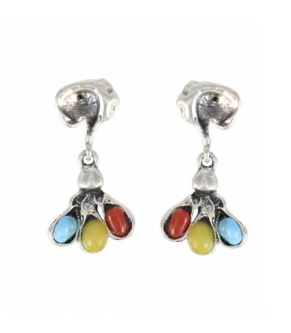 Pendientes artesanal con minerales naturales 0953