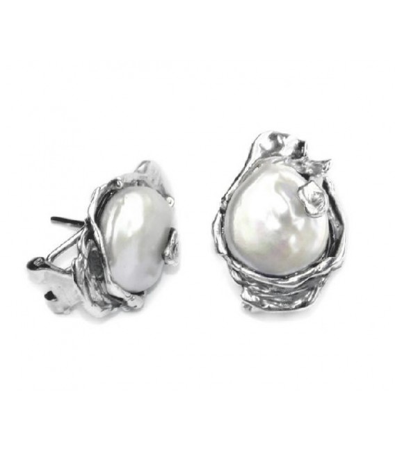 Pendientes artesanal con perlas barrocas 0810