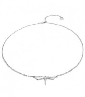 Collar libélula ajustable de 18 - 22 cm. con baño de plata 9035COSHUN114.