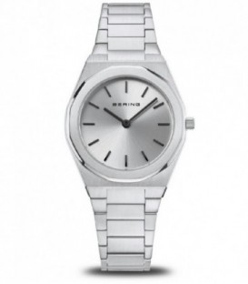 Reloj Mujer Bering minimalista de 32 mm. en acero cepillado con correa de eslabones.