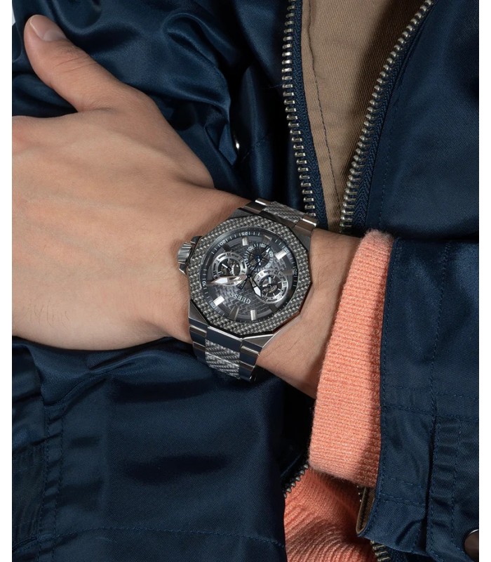 Joyería Zubiaga - Compra Reloj Hombre Guess multifunción diseño industrial  de 45 mm. en acero inox. texturizado.